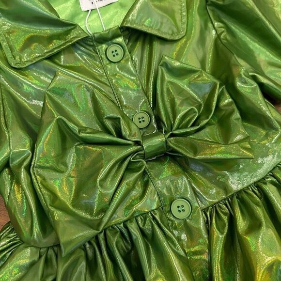 NWT Lola + The Boys iridescent emerald bow dress size 2 - Picture 8 of 8